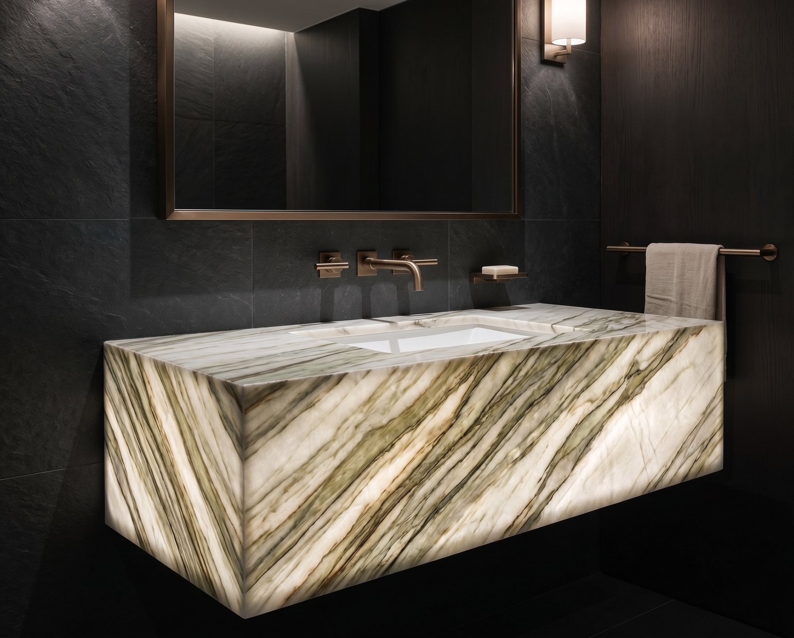 Bali Crystal Quartzite luxury bathroom vanity